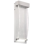 3588 Outdoor Wall Light - Brushed Silver / Clear Seeded