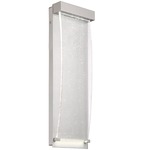 3588 Outdoor Wall Light - Brushed Silver / Clear Seeded