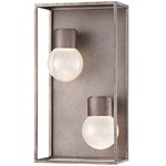 Gibson Outdoor Wall Light - Antique Silver / Clear Seeded