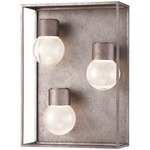 Gibson Outdoor Wall Light - Antique Silver / Clear Seeded