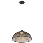 Kenmore Bell Pendant - Black / Gold