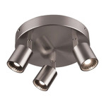 Cayman Adjustable 3-Light Spot Round Ceiling Light - Satin Nickel