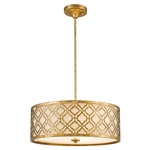 Arabella Convertible Pendant / Semi Flush - Distressed Gold / Cream