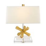 Jackson Square Table Lamp - Distressed Gold / Cream