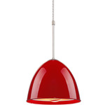 Classic Pendant - Matte Chrome / Gypsy Red