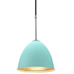 Classic Pendant - Matte Chrome / Larkspur Blue