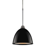 Classic Pendant - Matte Chrome / Black