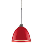 Classic Pendant - Matte Chrome / Gypsy Red