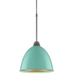 Classic Pendant - Matte Chrome / Larkspur Blue