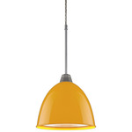 Classic Pendant - Matte Chrome / Canary Yellow