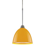 Classic Pendant - Matte Chrome / Canary Yellow