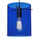 London Pendant - Matte Chrome / Blue