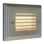 Horizontal Louver Step Light with Amber Diffuser - Brushed Nickel / Amber