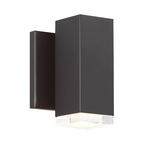 Block Outdoor Wall Light - Bronze / Clear