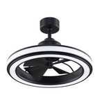 Gleam Indoor / Outdoor Ceiling Fan with Light - Black / Opal