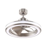 Gleam Indoor / Outdoor Ceiling Fan with Light - Brushed Nickel / Opal