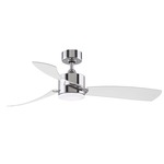 SculptAire Ceiling Fan with Light - Chrome / Opal