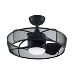 Henry Ceiling Fan with Light - Black / Opal