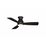 Hugh Hugger Indoor / Outdoor Ceiling Fan with Light - Dark Bronze / Opal