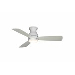 Hugh Hugger Indoor / Outdoor Ceiling Fan with Light - Matte White / Opal