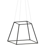 Z-Bar Rise Square Pendant - Matte Black