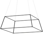 Z-Bar Rise Square Pendant - Matte Black