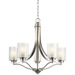 Elmwood Park Chandelier - Brushed Nickel / Satin Etched