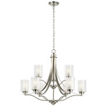 Elmwood Park Chandelier - Brushed Nickel / Satin Etched