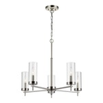 Zire Chandelier - Brushed Nickel / Clear