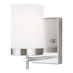 Zire Wall Sconce - Brushed Nickel / Etched Glass