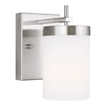 Zire Wall Sconce - Brushed Nickel / Etched Glass