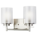 Elmwood Park Bathroom Vanity Light - Brushed Nickel / Satin Etched