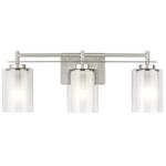 Elmwood Park Bathroom Vanity Light - Brushed Nickel / Satin Etched