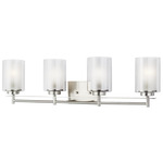 Elmwood Park Bathroom Vanity Light - Brushed Nickel / Satin Etched