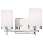 Zire Bathroom Vanity Light - Chrome / Etched Glass