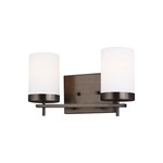 Zire Bathroom Vanity Light - Brushed Oil Rubbed Bronze / Etched Glass