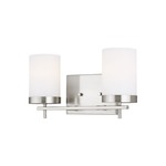 Zire Bathroom Vanity Light - Brushed Nickel / Etched Glass