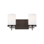 Zire Bathroom Vanity Light - Brushed Oil Rubbed Bronze / Etched Glass