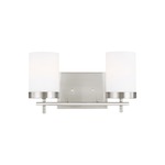 Zire Bathroom Vanity Light - Brushed Nickel / Etched Glass