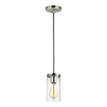 Zire Mini Pendant - Brushed Nickel / Clear