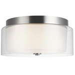 Elmwood Park Ceiling Light Fixture - Brushed Nickel / Satin Etched