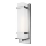 Alban Outdoor Wall Sconce - Satin Aluminum / Opal