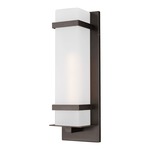 Alban Outdoor Wall Sconce - Antique Bronze / Opal