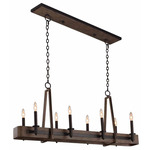 Duluth Linear Pendant - Satin Bronze / Dark Wood