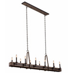 Duluth Linear Pendant - Satin Bronze / Dark Wood