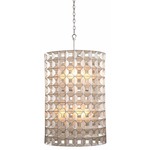 Prado Foyer Pendant - Oxidized Silver Leaf / Capiz Shell