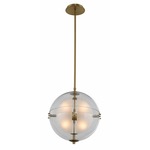 Sussex Pendant - Winter Brass / Frosted