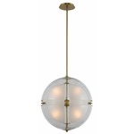 Sussex Pendant - Winter Brass / Frosted