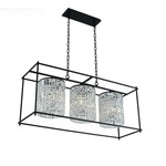 Joni Linear Pendant - Matte Black / Firenze Clear