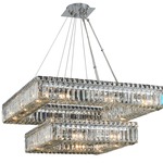 Quadro 2 Tier Pendant - Chrome / Clear